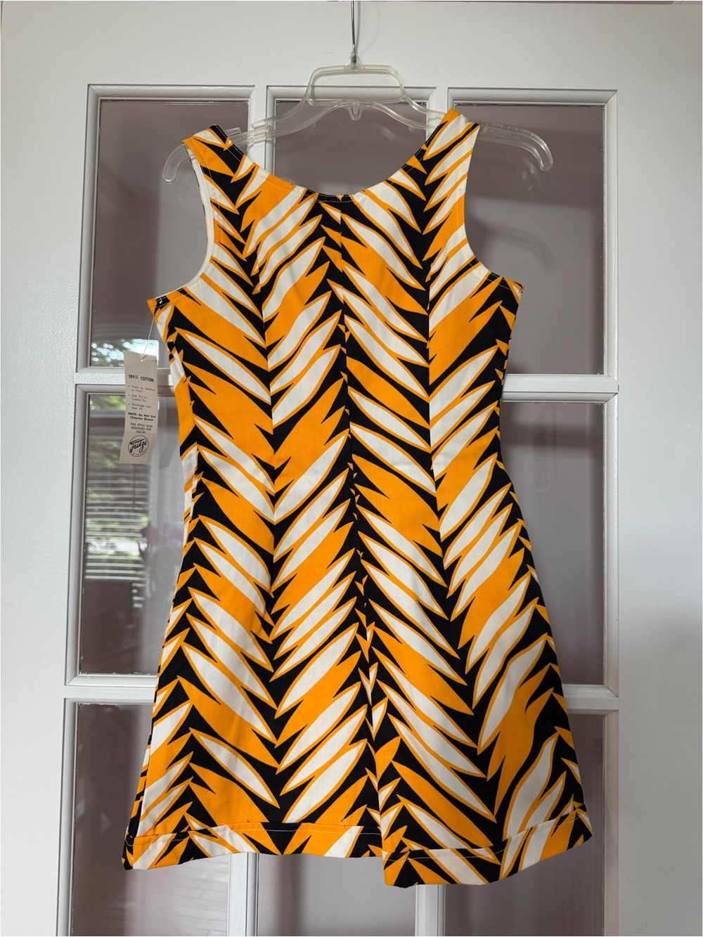 Fritzi of California Vintage Yellow Black White Zigzag Print Romper  - NWT